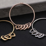 Personalized Multi-Name Peach Heart Pendant Bracelet