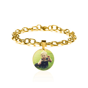 Custom Photo Stainless Steel Charm Bracelet