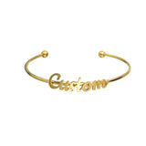 Personalized Name Bracelet Stainless Steel Cuff Engraved Gift Jewelry