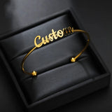 Personalized Name Bracelet Stainless Steel Cuff Engraved Gift Jewelry