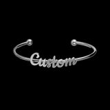 Personalized Name Bracelet Stainless Steel Cuff Engraved Gift Jewelry