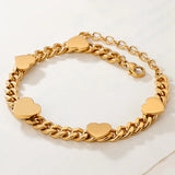 Personalized Stainless Steel Heart Family Names Bracelets Set