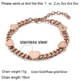 Personalized Stainless Steel Heart Family Names Bracelets Set