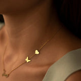 Custom Butterfly Name Necklaces Heart Shape Stainless Steel Letter Choker