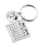 Personalized Calendar Keychain Photo Anniversary Date Engraved