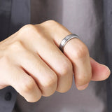 Custom Engraved Tungsten Steel Signet Ring