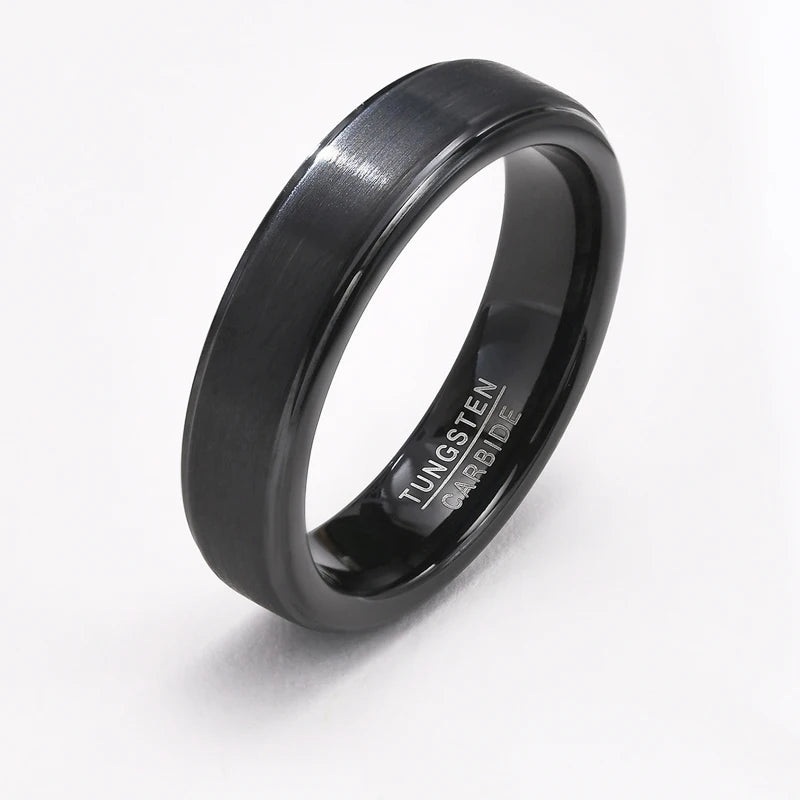 Custom Engraved Tungsten Steel Signet Ring