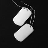 Engraved Dog Tag Military Photo ID Name Necklace