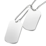 Engraved Dog Tag Military Photo ID Name Necklace