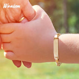 Custom Engraved Stainless Steel ID Couple Bracelet