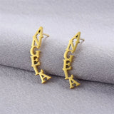 Custom Stainless Steel Letter Earrings for Women