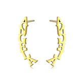 Custom Stainless Steel Letter Earrings for Women