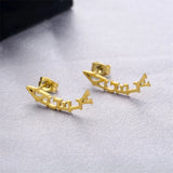 Custom Stainless Steel Letter Earrings for Women