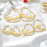 Custom Heart Name Earring Stainless Steel for Women