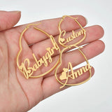 Custom Heart Name Earring Stainless Steel for Women
