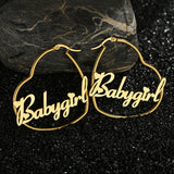 Custom Heart Name Earring Stainless Steel for Women