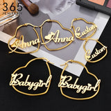 Custom Heart Name Earring Stainless Steel for Women