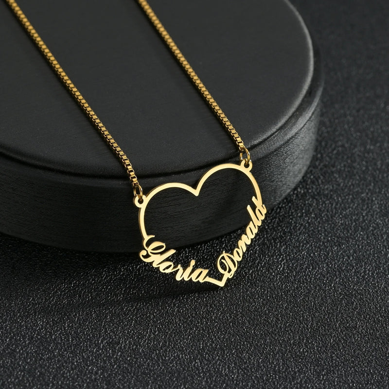 Personalized Heart Name Stainless Steel Necklace