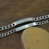 Personalized Letter Bracelet Engraved Name Date Stainless Steel Logo ID Bangle