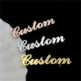 Custom Name Brooch Stainless Steel Lapel Pin Women Men Gift