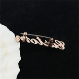 Custom Name Brooch Stainless Steel Lapel Pin Women Men Gift