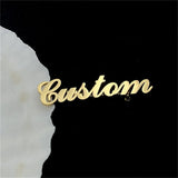 Custom Name Brooch Stainless Steel Lapel Pin Women Men Gift