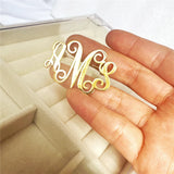 Custom Stainless Steel Name Brooch - Personalized Letter Pin Badge