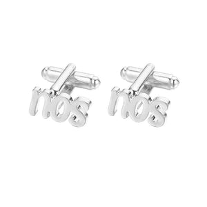 Custom Stainless Steel Men's Cufflinks with Personalized Name