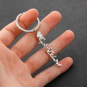 Personalized Name Key Chain Stainless Steel Letter Name Plate DIY Jewelry