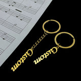 Personalized Name Men Car Keychain Stainless Steel Letter Pendant Keychain