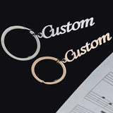 Personalized Name Men Car Keychain Stainless Steel Letter Pendant Keychain