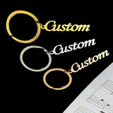 Personalized Name Men Car Keychain Stainless Steel Letter Pendant Keychain