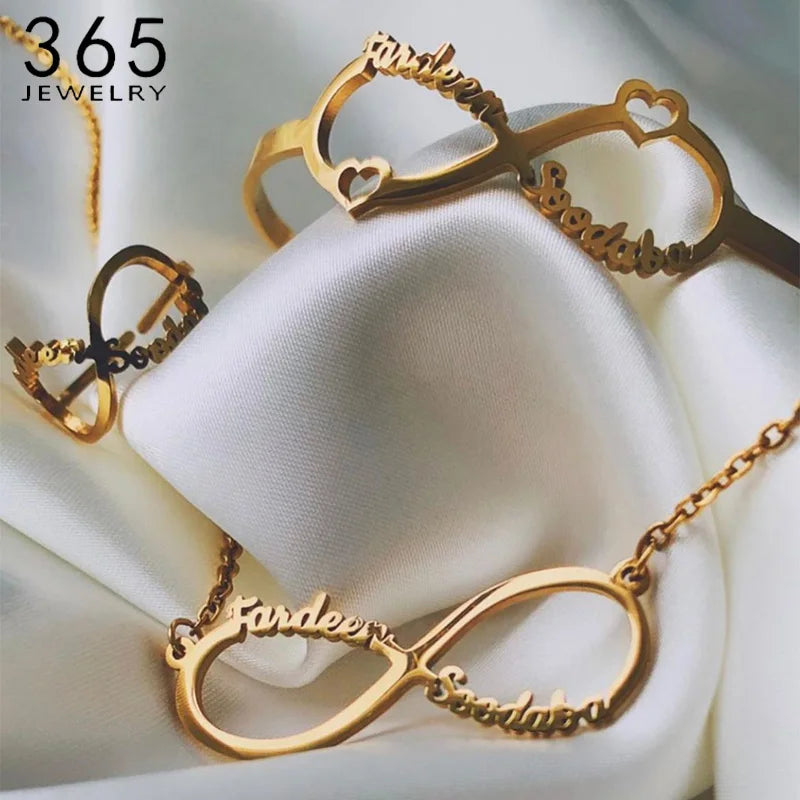 Custom Infinity Name Necklace Stainless Steel
