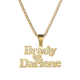 Custom Nameplate Necklace Heart Zircon Pendant Jewelry