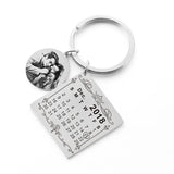 Personalized Calendar Date Keychain Heart Keyring Tag Keychain