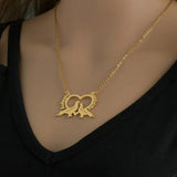 Personalized Love Bird Name Necklace - Engrave Name Pendant