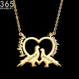 Personalized Love Bird Name Necklace - Engrave Name Pendant