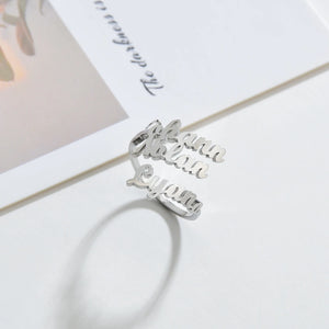 Personalized Stainless Steel Family Name Rings
