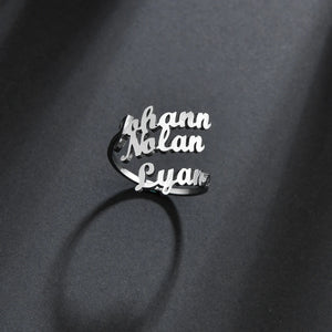Personalized Stainless Steel Family Name Rings