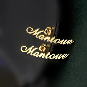 Custom Stainless Steel Name Earrings for Women Girls Letter Ear Stud