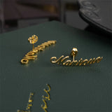 Custom Stainless Steel Name Earrings for Women Girls Letter Ear Stud