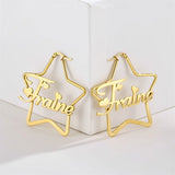 Personalized Star Name Earring Stainless Steel Letter Earring