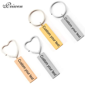 Personalized Text Keychain Anti-lost Keyring Private Engraved