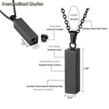 Engrave Vertical Bar Necklace Stainless Steel Urn Pendant