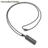 Engrave Vertical Bar Necklace Stainless Steel Urn Pendant