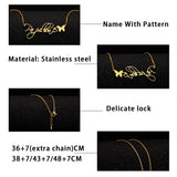 Butterfly Name Pendant Necklace Stainless Steel Name Necklace
