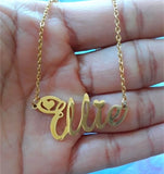 Heart Name Necklace Stainless Steel Chain Nameplate Pendant