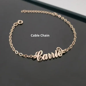 Customized Tail Name Bracelets for Women - Stainless Steel Nameplate Jewelry