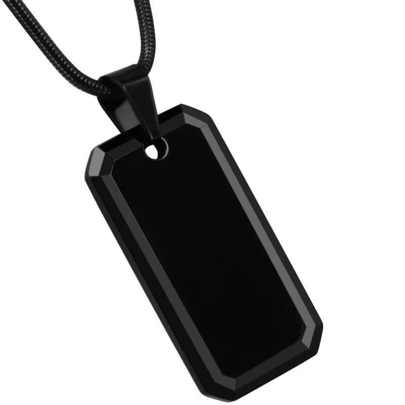 Personalized Tungsten Carbide Dog Tag Necklace for Him