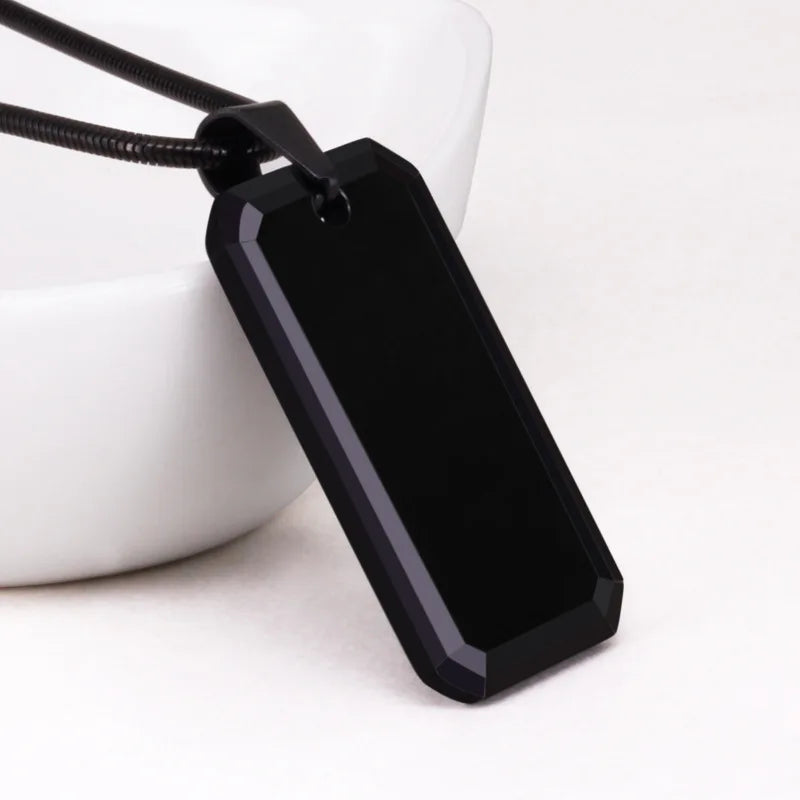 Personalized Tungsten Carbide Dog Tag Necklace for Him